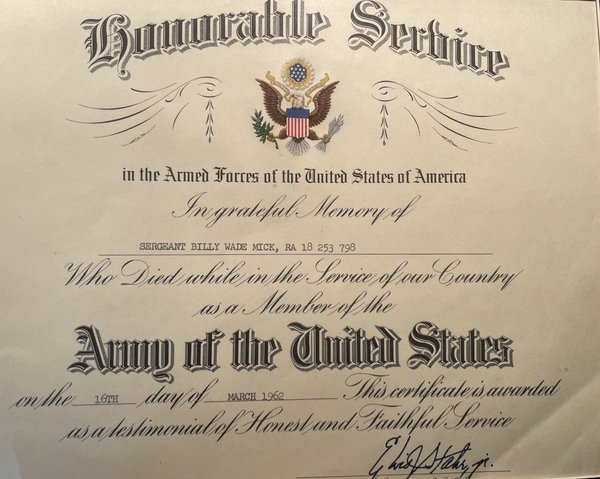 Honorable Service Certificate